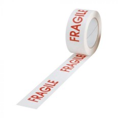 Ruban adhésif blanc imprimé "Fragile"