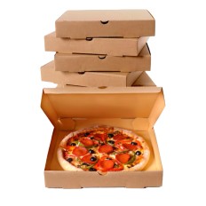 Boîte à pizza kraft avec papier ingraissable