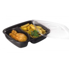 Barquette noir Marmipack 2 Compartiment