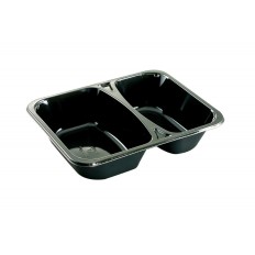 Barquette noir Marmipack 2 Compartiment