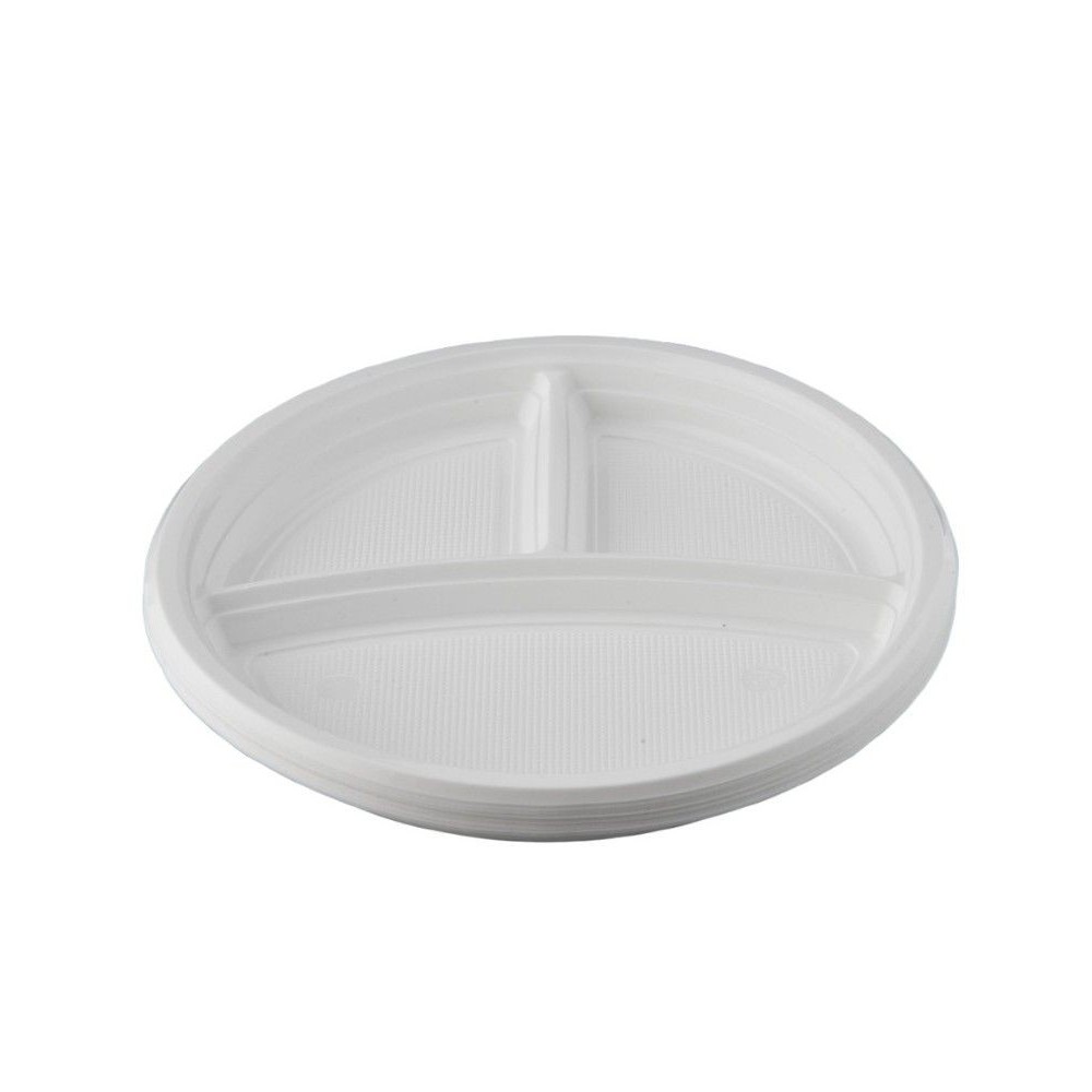 Assiettes 3 compartiment en plastique