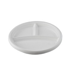 Assiettes 3 compartiment en plastique
