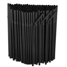 Pailles flexibles noires