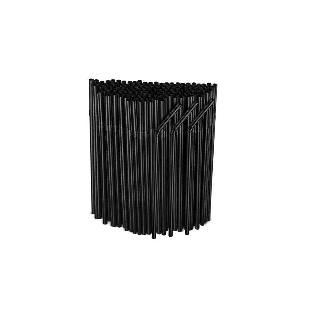 Pailles flexibles noires