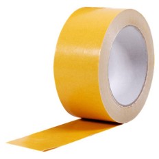 Ruban adhésif double face avec papier de protection jaune
