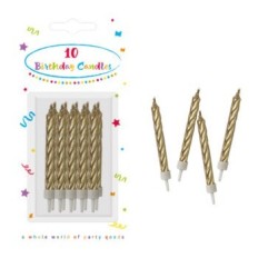 10 BOUGIES SPIRAL ARGENT / GOLD