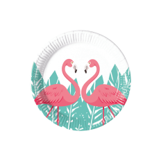 ASSIETTES CARTON 20cm FLAMANT ROSE